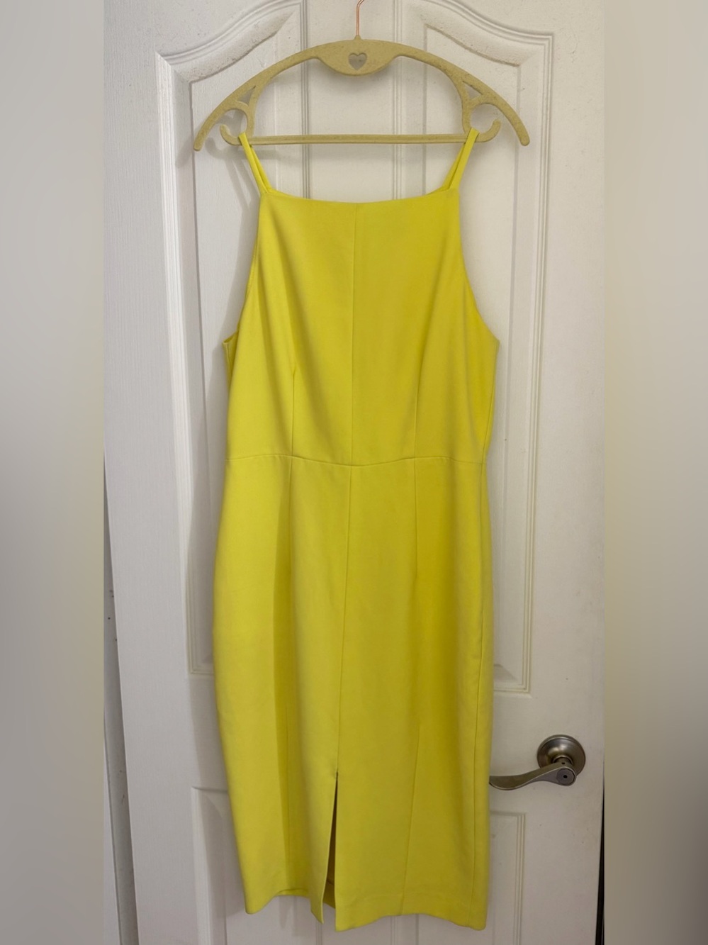 Bright and fun Yellow Apron Neck Midi Dress
